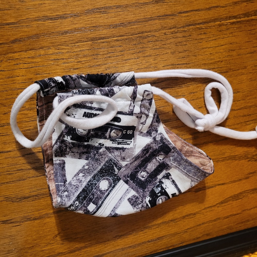 Retro Cassette Print Face Mask